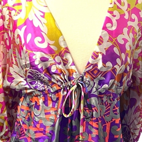 Alice & Trixie 100% Silk 70's Statement Piece Disco Blouse Empire Waist - Picture 6 of 9